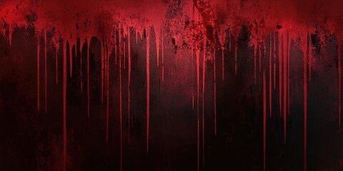Red background. Frightening bloody walls. Black wall with blood outlines for a Halloween backdrop.