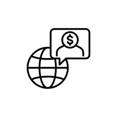 Online client outline icons, minimalist vector illustration ,simple transparent graphic element .Isolated on white background