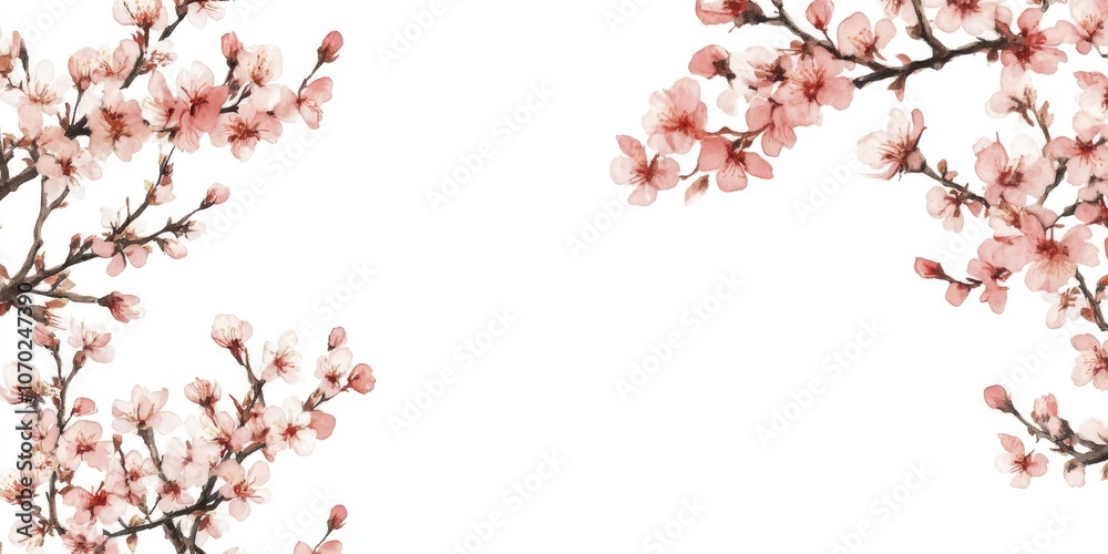 Aufkleber postcard design featuring blooming branches and a white space for text.