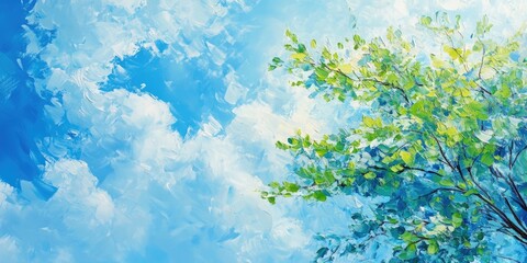 Azure sky and leafy tree