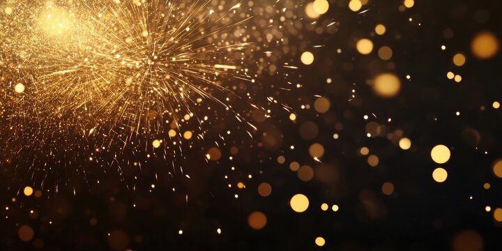 fireworks on New Year's and copy space - abstract festive background