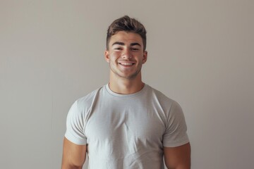 Young man in casual t-shirt