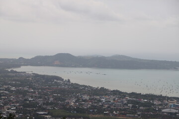 View of the cloudly city from above