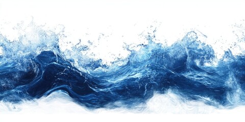 Blue sea wave ripple against a white background.