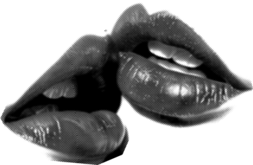 Magazine clipping, halftone photo of a woman's beautiful plump lips, open mouth, emotions.
