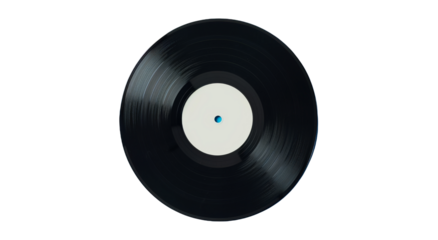 Black Vinyl Record, Isolated Background. Classic Retro LP Disc