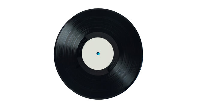 Black Vinyl Record, Isolated Background. Classic Retro LP Disc