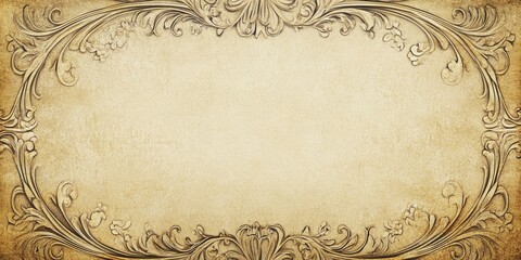 Wedding backdrop featuring ornate borders and copy space on natural brown paper, designed to fit a commonly used social media cover image placeholder.