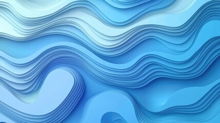 Fototapeta premium Abstract background with blue wavy layers.