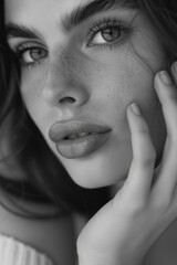 Fototapeta premium Portrait of a young woman with makeup