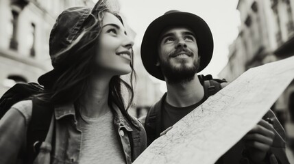 Adventurous Couple Exploring Cityscape