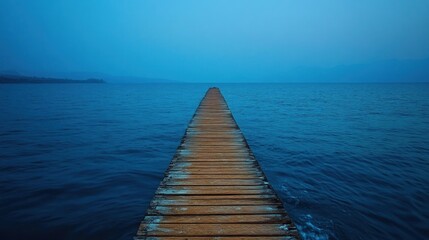 Wooden Dock Extending Into Calm Waters