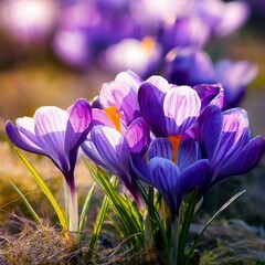 spring beautiful blue flowers