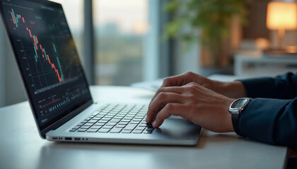 Close-Up of Hands Typing on Backlit Keyboard in Modern Office