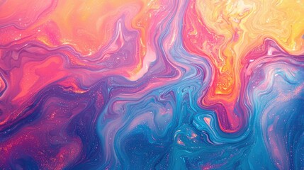 Abstract background with vibrant colors in shades of pink, blue, orange and yellow.