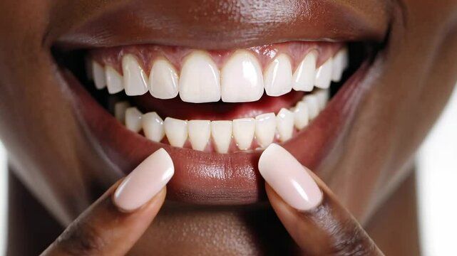 Close-up of a beautiful smile showcasing healthy teeth and gums for dental health promotion