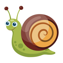 vector snail isolated on white background