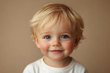 Naklejka premium portrait of an white little boy with a smile