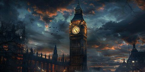 a clock tower with a large clock on it