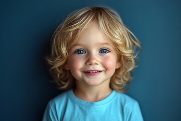 Naklejka premium portrait of an white little boy with a smile