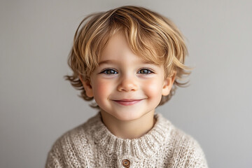 Fototapeta premium portrait of an white little boy with a smile