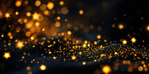 Fototapeta premium Gold Rain: Shimmering Particles of Light