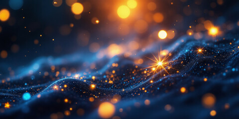 Obraz premium Gold Rain: Shimmering Particles of Light