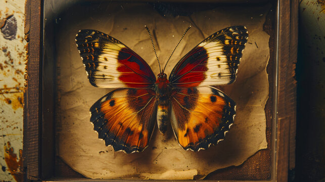 A Beautiful Butterfly in a Museam Box