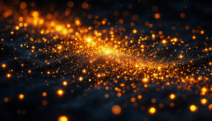 Obraz premium Gold Rain: Shimmering Particles of Light