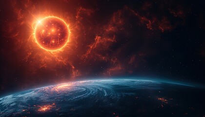 Obraz premium sun and planet On a transparent background 