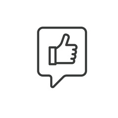 Positive reviews, icon in line design. Positive, reviews, feedback, rating, approval, satisfaction, recommendation on white background vector. Positive reviews icon editable stroke icon