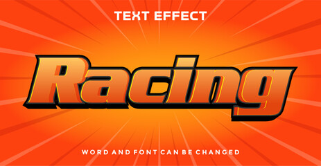 Racing editable text effect	