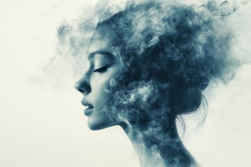 portrait of a foggy woman
