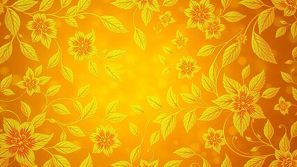 Intricate Golden Floral Pattern on a Softly Blurred Background
