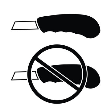 No cutter or no sharp symbol prohibiton sign
