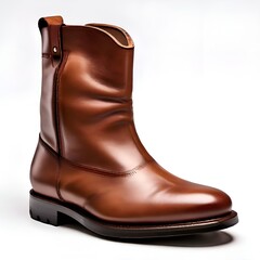 Men’s Chelsea Leather Boots.  Classic Chelsea-style leather boots for men on a white background. 