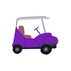 Fototapeta premium speed golf cart cartoon. battery turf, green cwheels, seat bag speed golf cart sign. isolated symbol vector illustration
