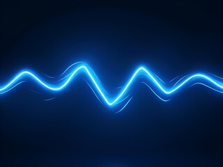 Blue laser light zig zag pattern in black, dark background