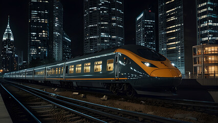 Naklejka premium train in the city