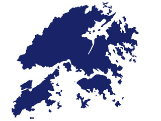 silhouette map of hongkong