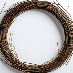 Obraz premium circle border made of wooden twigs