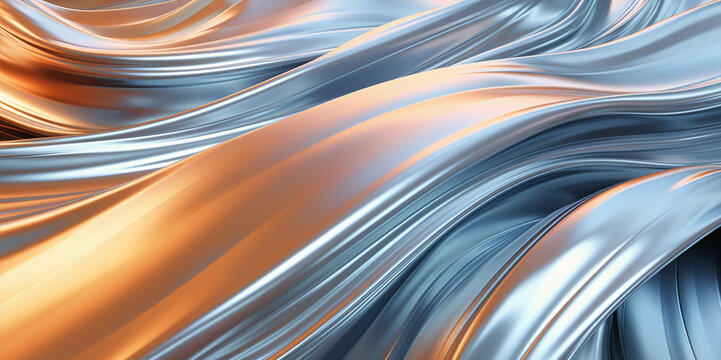 Abstract metallic wave background with a dynamic and modern look that conveys lightness and sophistication.