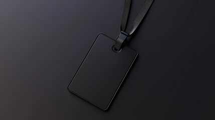 Fototapeta premium Vertical ID card holder mockup with lanyard.