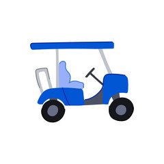 cwheels golf cart cartoon. seat bag, charger maintenance, accessories foldable cwheels golf cart sign. isolated symbol vector illustration