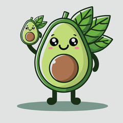 cheerful fresh avocado cartoon mascot