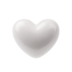Heart white 3d icon marriage romantic vector illustration. Valentines, Mothers Day, Wedding invitation concept. White heart for card, postcard, poster, flyer. Love glossy realistic object on white.