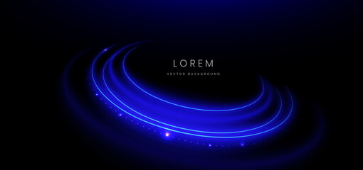 Abstract background luminous swirl neon blue with lighting effect.