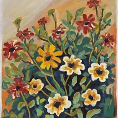 Abstract allover floral design