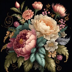 Abstract allover floral design