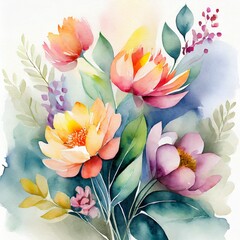 Abstract allover floral design